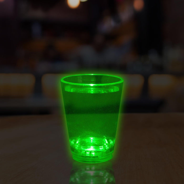 LED Light Up Liquid Activated 1.5 Oz Shot Glass (Green Color, 1 Quantity Per Pack) - Glow-Paradise