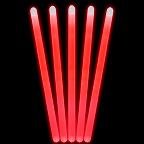 12 Inch Premium Jumbo Glow Sticks (Red Color, 10 Count Per Pack) - Glow-Paradise