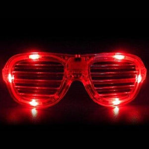 LED Light Up Hip Hop Shutter Shades Sunglasses (Red Color, 1 Per Pack) - Glow-Paradise