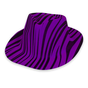 Neon Animal Print Striped Fedora Hats (Purple Color, 1 Quantity Per Pack) - Glow-Paradise