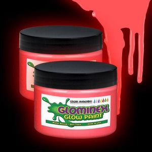 Glominex Glow Paint 4 oz Jar (Red Color, 1 Jar Per Pack) - Glow-Paradise