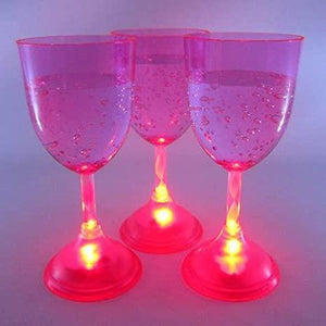 LED Light Up Flashing 11 oz Wine Glasses (Red Color, 6 Quantity Per Pack) - Glow-Paradise