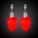 LED Light Up Bulb Clip-On Earrings (Red Color, 1 Pair Per Pack) - Glow-Paradise