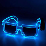LED Light Up Pixel Meme Sunglasses (Blue Color, 1 Per Pack) - Glow-Paradise