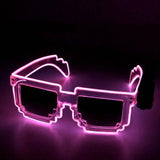 LED Light Up Pixel Meme Sunglasses (Pink Color, 1 Per Pack) - Glow-Paradise