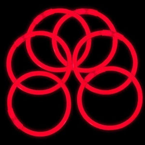 8 Inch Premium Glow Stick Bracelets (Red Color, 100 Counts Per Pack) - Glow-Paradise