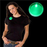 Light Up Round Badge Pin (Green Color, 1 Per Pack) - Glow-Paradise