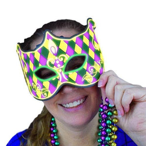EL Electroluminescent Mardi Gras Mask Sound Activated (1 Mask Per Pack) - Glow-Paradise