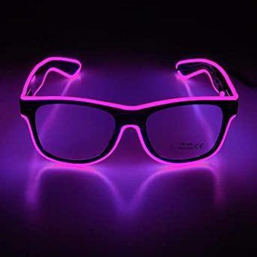 EL-Wire Aviator Shades with Sound Sensor and Dark Lens (Pink Color, 1 Per Pack) - Glow-Paradise