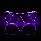 EL-Wire Aviator Shades with Sound Sensor and Dark Lens (Pruple Color, 1 Per Pack) - Glow-Paradise