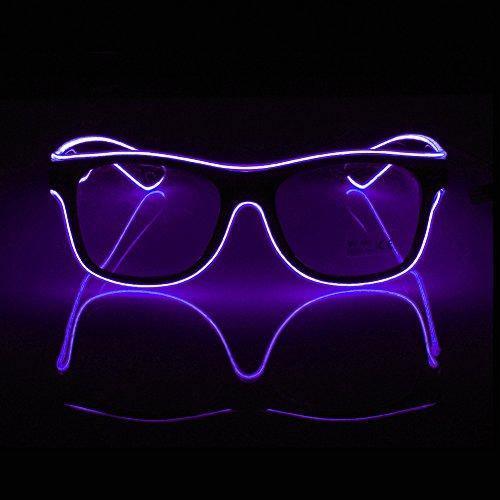 EL-Wire Aviator Shades with Sound Sensor and Dark Lens (Pruple Color, 1 Per Pack) - Glow-Paradise