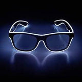 EL-Wire Aviator Shades with Sound Sensor and Dark Lens (White Color, 1 Per Pack) - Glow-Paradise