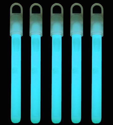 6 Inch Slim Glow Sticks With Lanyards (Aqua Color, 12 Count Per Pack) - Glow-Paradise