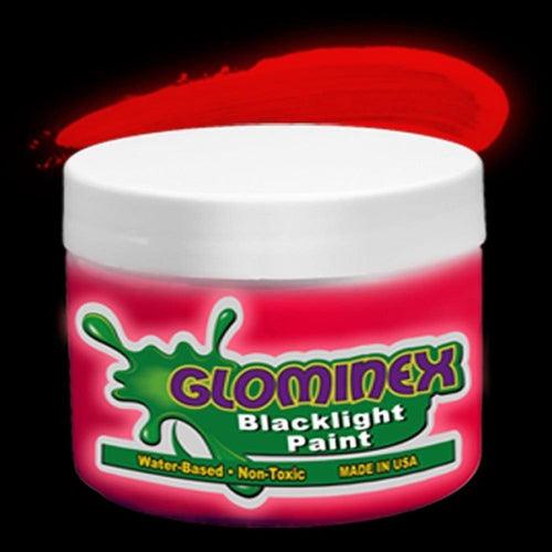 Glominex Blacklight UV Reactive Paint Pint (Red Color, 1 Quantity Per Pack) - Glow-Paradise