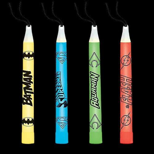 Justice League Heroes Unite Glow Stick Necklaces (4 Quantity Per Pack) - Glow-Paradise