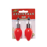 LED Light Up Bulb Clip-On Earrings (Red Color, 1 Pair Per Pack) - Glow-Paradise