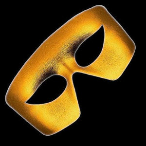 Mardi Gras Masquerade Non Light-up Metallic Mask (Gold Color, 1 Mask Per Pack) - Glow-Paradise