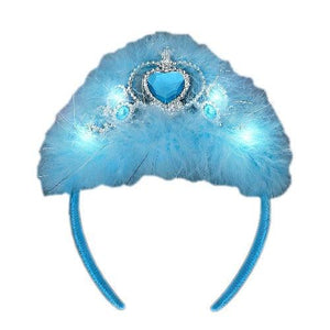 Light Up Flashing Blue Princess Tiara (1 Hat Per Pack) - Glow-Paradise