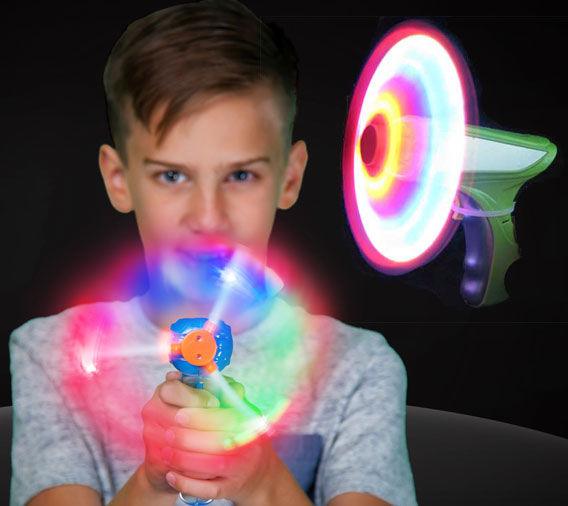 LED Light Up Pinwheel Gun With Sound Activated Pistol Toy For Kids - Glow-Paradise