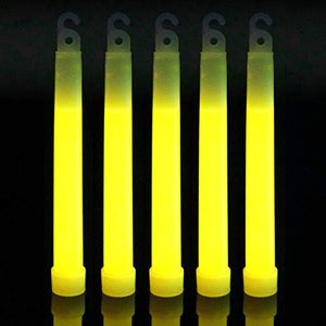 6 Inch Ultra-Bright Emergency 12 Hours Industrial Grade Glow Sticks (Yellow Color, 12 Counts Per Pack) - Glow-Paradise
