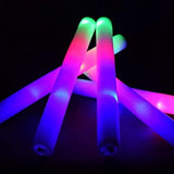 LED Light Up 18 Inch Foam Sticks - MultiColor (12 Per Pack) - Glow-Paradise