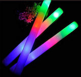 LED Light Up 18 Inch Foam Sticks - MultiColor (12 Per Pack) - Glow-Paradise