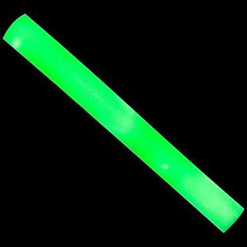 LED Light Up 16 Inch Foam Stick Baton (Green Color, 12 Per Pack) - Glow-Paradise
