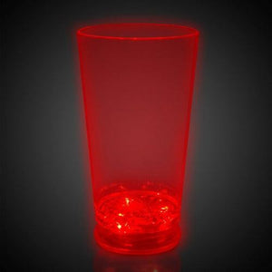 LED Light Up 16 Oz Pint Glass (Red Color, 1 Quantity Per Pack) - Glow-Paradise