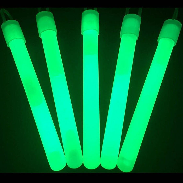 6 Inch Slim Glow Sticks With Lanyards (Green Color, 12 Count Per Pack) - Glow-Paradise