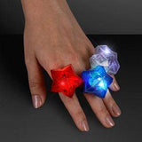 LED Star Gem Rings (Assorted Colors, 24 Rings Per Pack) - Glow-Paradise