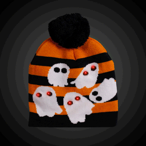 LED Ghost Knit Hat Beanie (12 Quantity Per Pack) - Glow-Paradise