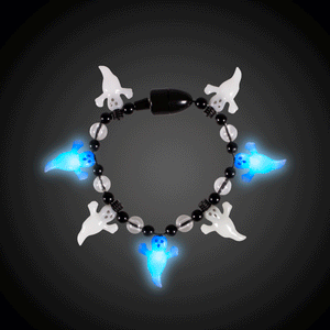 LED Light Up Ghost Bead Bracelet (1 Quantity Per Pack) - Glow-Paradise