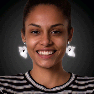 LED Light Up Jumbo Ghost Clip-On Earrings (1 Pair Per Pack) - Glow-Paradise
