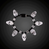 LED Light Up Skull Bead Bracelet (1 Quantity Per Pack) - Glow-Paradise