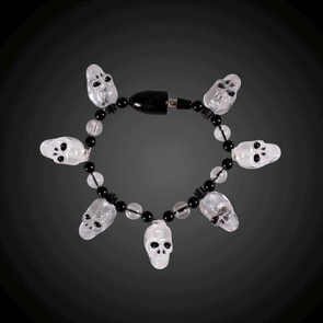 LED Light Up Skull Bead Bracelet (1 Quantity Per Pack) - Glow-Paradise