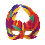 Rainbow Feather Mask (1 Mask Per Pack) - Glow-Paradise