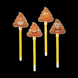 Glow In The Dark Poop Emoji Wands (12 Per Pack) - Glow-Paradise