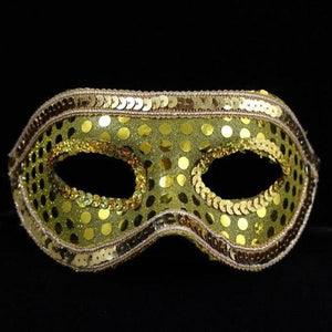 Sequin Face Mask (Gold Color, 1 Mask Per Pack) - Glow-Paradise