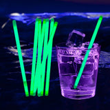 5 Inch Glow In the Dark Swizzle Sticks - Green (100 Sticks Per Pack) - Glow-Paradise