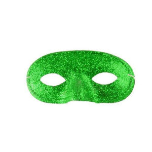 Glitter Domino Masks (Green Color, 12 Masks Per Pack) - Glow-Paradise