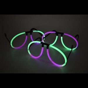 Glow Eyeglasses Bi-Color - Aviator Style- Bi Green/Pink (50 Eye Glassess Per Pack) - Glow-Paradise