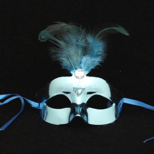 Shiny Feather Mask (Aqua Color, 1 Mask Per Pack) - Glow-Paradise