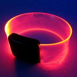 LED Light Up Clear Bracelets with Magnetic Clasp (Red Color, 1 Quantity Per Pack) - Glow-Paradise