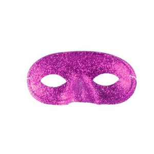 Glitter Domino Masks (Hot Pink Color, 12 Masks Per Pack) - Glow-Paradise