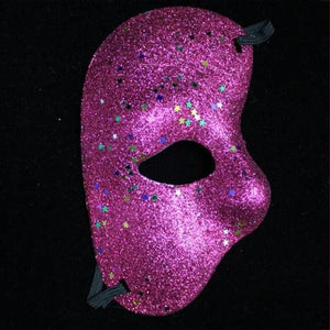 Half Face Glitter Mask (Hot Pink Color, 2 Mask Per Pack) - Glow-Paradise