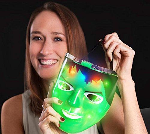 Superhero Green Light Up Mask (1 Mask Per Pack) - Glow-Paradise