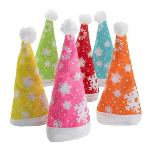 Bright Snowflake Santa Hats (12 Quantity Per Pack) - Glow-Paradise