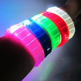 LED Flashing Bangle Bracelets (Pink Color, 12 Bracelets Per Pack) - Glow-Paradise