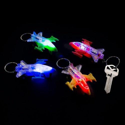 Light-Up Jet Keychains (12 Per Pack) - Glow-Paradise