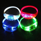 LED Light Up Sound Activated Silicone Bracelet (White Color) - Glow-Paradise